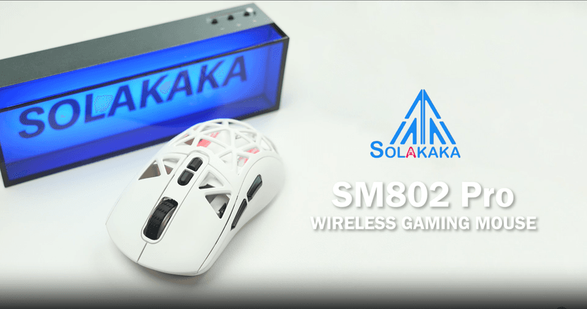 SM802 White Wireless Gaming Mouse,10000 DPI,Tri-Mode Wired/BT 5.0/2.4GHz Wireless Mouse Gaming with Side Button,RGB Programmable Macro Mouse for Laptop