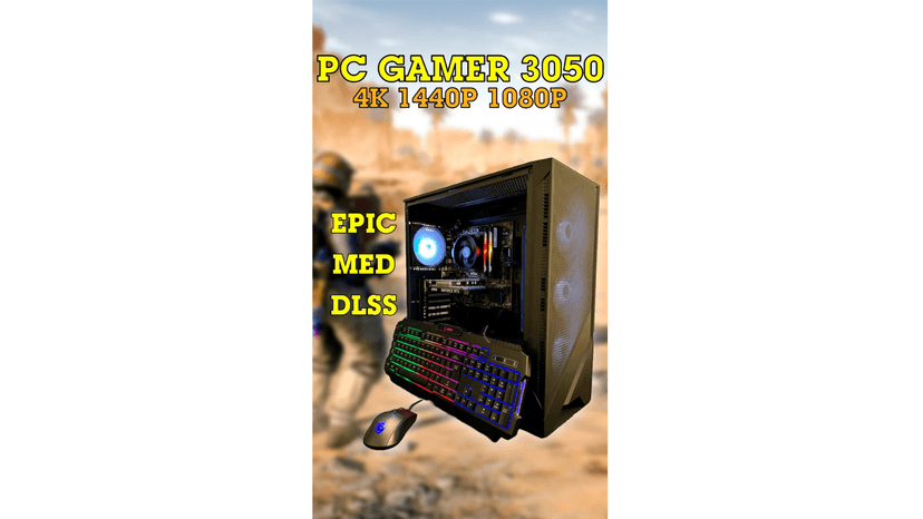 Tomcat Desktop Pc Ryzen 5 5500, RTX 3050 6GB, (2 * 8GB) 16 Gb RAM 3600 RGB, SSD 480GB M.2 NVME, W11, WiFi Ready, Mouse and Keyboard, 1 Year Manufacturer