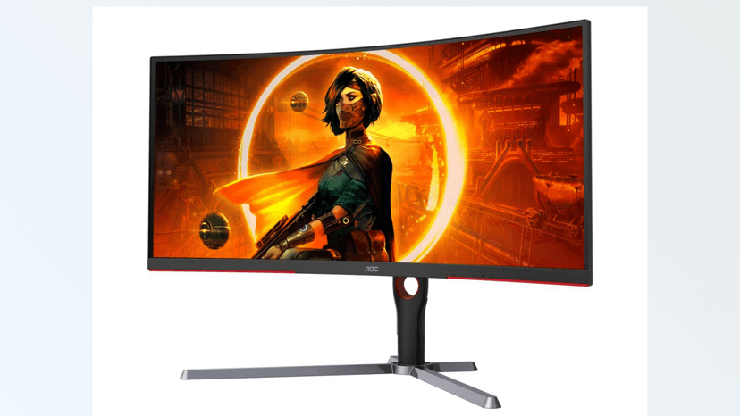 AOC CU34G3S 34" Frameless Curved Ultrawide Gaming Monitor, WQHD 3440 x1440, 165Hz 1ms, FreeSync Premium, Height Adjustable, 3-Year Zero-Bright-dot, Black