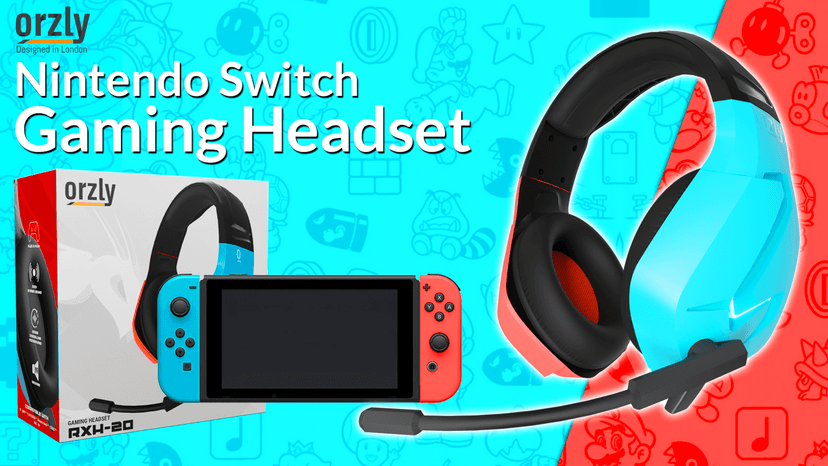 Orzly Gaming Headset with Mic for Nintendo Switch OLED and Lite Joycon Color Match with Led Light Microphone & Remote - Hornet RXH-20 Tanami Edition