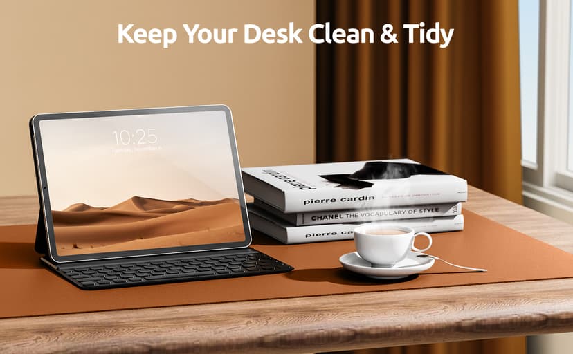 YSAGi Leather Desk Pad Protector, Office Desk Mat, Large Mouse Pad, Non-Slip PU Leather Desk Blotter, Laptop Desk Pad, Waterproof Desk Writing Pad for Office and Home (Black, 23.6" x 13.8")