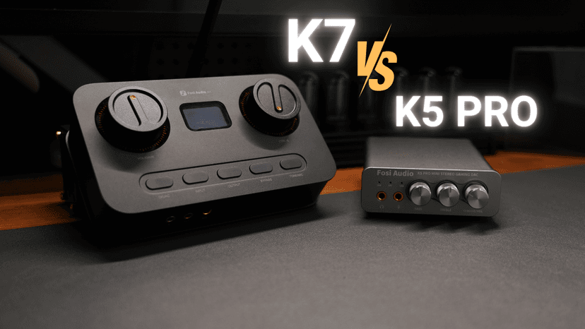 Fosi Audio K7 DAC Headphone Amp, Desktop USB C Digital to Analog Audio Converter for Workspace and Gaming PC PS5, Optical/Coaxial/Bluetooth aptX HD LL/Microphone Input, 3.5mm/4.4mm Balanced/RCA Output
