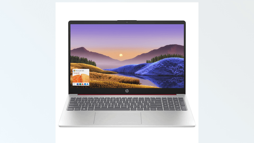 HP 15.6" Portable Laptop (Include 1 Year Microsoft 365), HD Display, Intel Quad-Core N200 Processor, 16GB RAM, 128GB Storage, Wi-Fi 5, Webcam, HDMI, Numeric Keypad, Windows 11 Home, Red