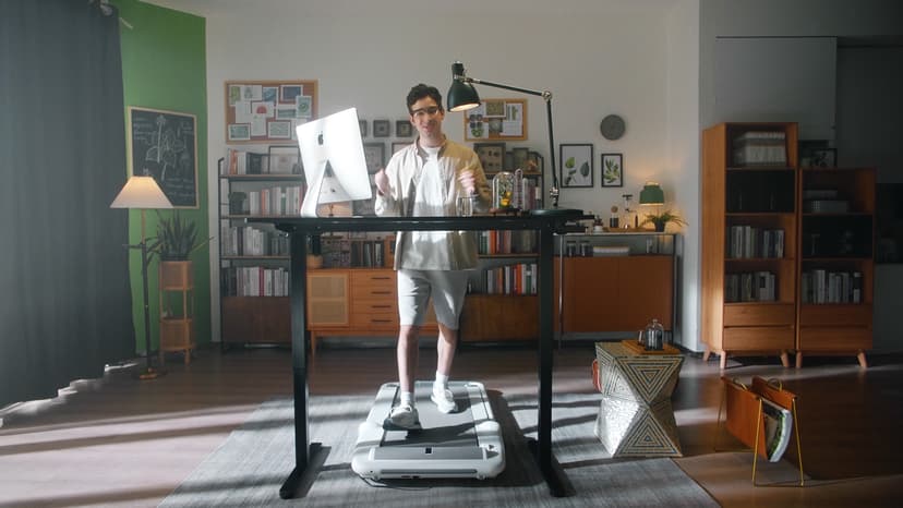 ErGear Small Height Adjustable Electric Standing Desk, 40 x 24 Inches Sit Stand up Desk, Memory Computer Home Office Desk with Two-Piece Desktop (White)
