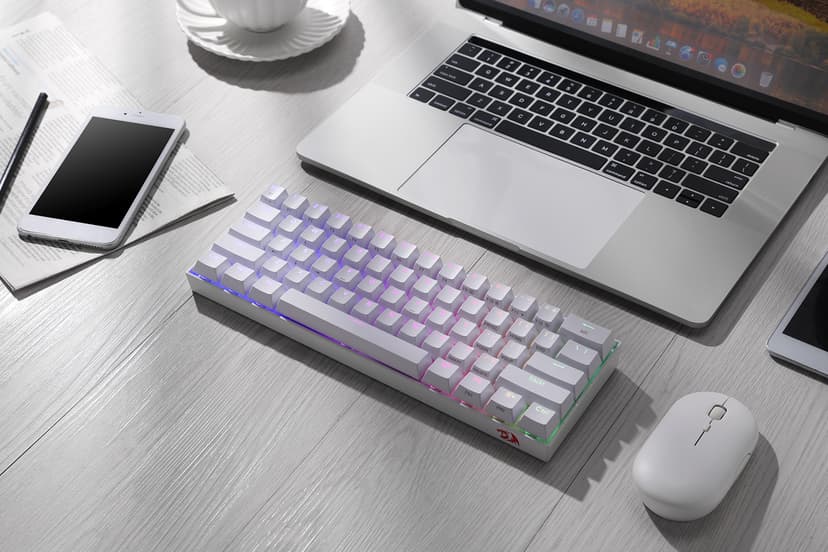 Redragon K530 Pro Draconic 60% Wireless RGB Mechanical Keyboard, BT/2.4Ghz/Wired 3-Mode 61 Keys Compact Gaming Keyboard w/Hot-Swap Socket, Free-Mod Plate Mounted PCB & Linear Red Switch