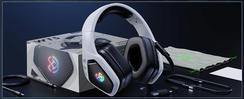 Wireless Gaming Headset for PC, Ps5, Ps4, 2.4 Ghz USB & Type-C Gaming Headphones with Microphone, 30H Battery Bluetooth Headphones for Switch, Laptop, Mobile, Mac