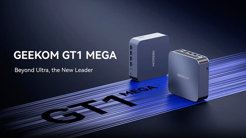 GEEKOM GT1 Mega AI Mini PC,14th Intel Ultra U9-185H (Up to 5.1 GHz), 32GB DDR5 2TB M.2 NVMe PCIe Gen4 SSD, Mini Desktop Computers Windows 11 Pro, WiFi 7/BT 5.4/Dual 2.5G LAN/USB4.0/8K/3 Years Warranty