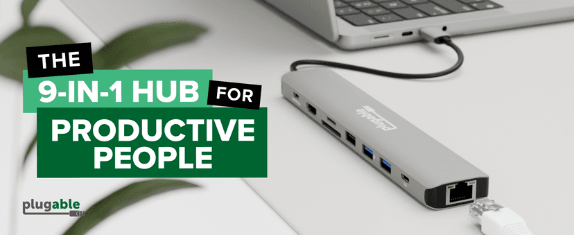 Plugable USB C Hub Multiport Adapter: 9-in-1 with 140W PD Charging, 4K 60Hz HDMI, 10Gbps Data Transfer, Gigabit Ethernet, SD, for USBC, USB4, Thunderbolt MacBook, Windows, Chromebook (USBC-9IN1E)