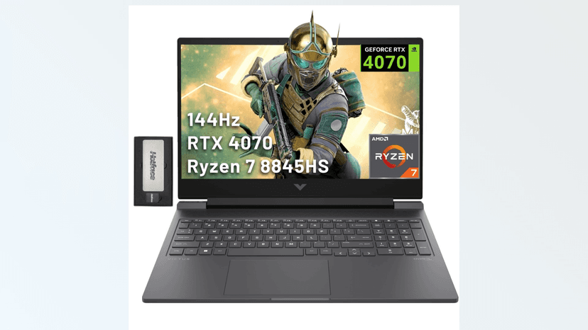 HP Victus 16.1" FHD 144Hz Gaming Laptop, AMD Ryzen 7-8845HS, 16GB DDR5, 512GB SSD, NVIDIA GeForce RTX 4070, Backlit Keyboard, FHD Camera, Wi-Fi 6, Win 11 Pro, Silver, 256GB Docking Station Set