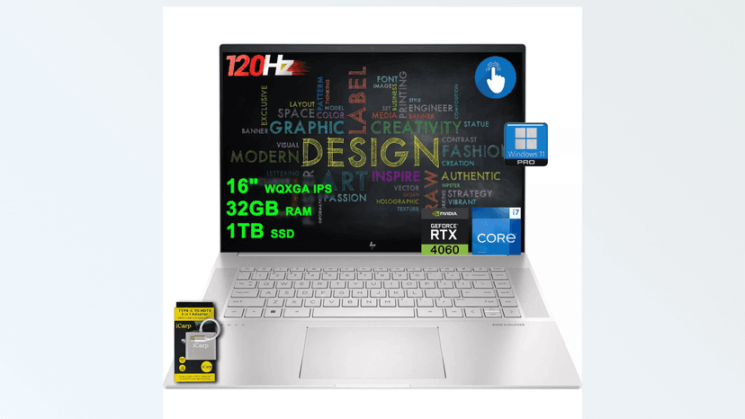 HP Envy 16 Laptop for Creator/Designer/Business Pro 16" QHD+ 120Hz Touchscreen (400nits 100% sRGB) Intel 14-core i7-13700H 32GB RAM 1TB SSD RTX 4060 Thunderbolt 4 IR Privacy Camera Win11Pro /ICP Hub