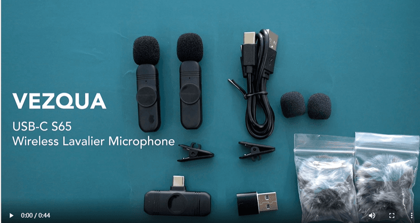 Type C Wireless Lavalier Microphone for iPhone 15,Android and Laptop,Tablet,PC,Clip on Microphone with Noise Reduction for Video Recording,Vlog,Interviews,Live Streaming,Podcast,TikTok,YouTube 2 Pack