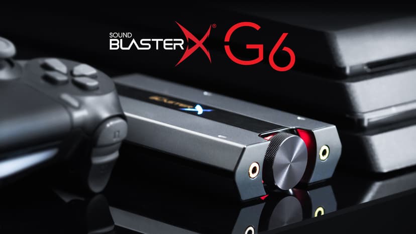 Sound BlasterX G6 Hi-Res 130dB 32bit/384kHz Gaming DAC, External USB Sound Card with Xamp Headphone Amp, Dolby Digital, 7.1 Virtual Surround Sound, Sidetone/Speaker Control for PS4, Xbox One