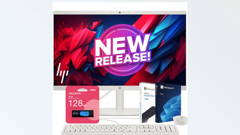 HP Business All-in-One Desktop| 22" Full HD Display| Intel Dual-core Processor| 16GB RAM| 512GB PCIe SSD| 128GB External Drive & Microsoft Office Trial| KB&Mouse| HDMI&USB-C| WiFi6| Windows 11 Pro
