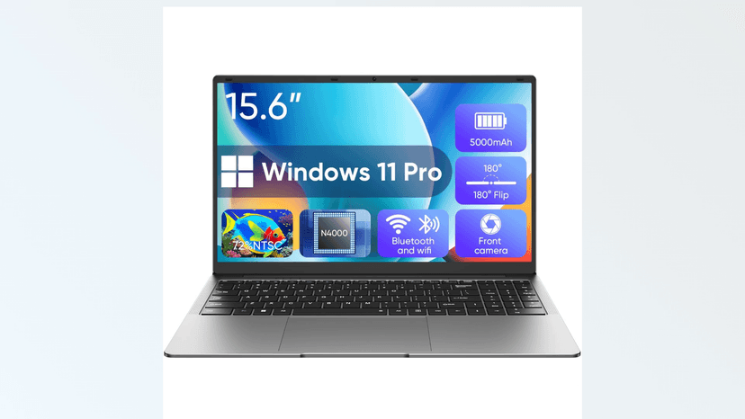 EYY 15.6 inch Windows 11 Pro Laptop,8GB RAM 256GB SSD,Intel Celeron N4000(up to 2.6GHz), 100% sRGB Screen丨FHD 1920 x 1080丨MS Office 2024丨WiFi丨BT4丨2xUSB丨5000mAh Battery