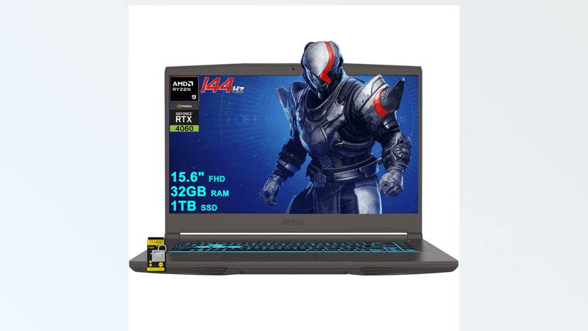 MSI Thin A15 AI Gaming Laptop 15.6" FHD IPS 144Hz AMD Octa-core Ryzen 9 8945HS Up to 16 Tops (Beats i7-12700H) 32GB RAM 1TB SSD GeForce RTX 4060 Backlit Win11 ICP Hub/AI Gaming