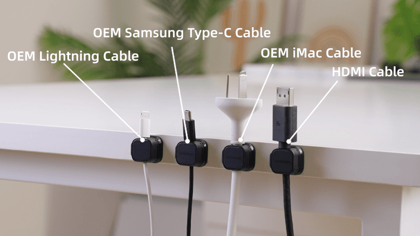6 Pack Magnetic Cable Clips [Cable Smooth Adjustable] Cord Holder, Under Desk Cable Management, JOYROOM Adhesive Wire Holder Keeper Organizer for Home Office Desk Phone Car Wall Desktop Nightstand