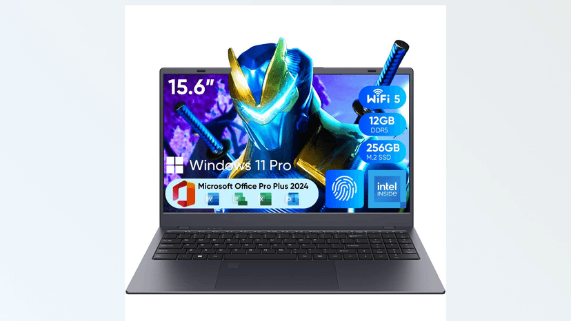Coolby 15.6inch Windows 11 Laptop, 12GB RAM/256GB SSD, 1920x1080 IPS Display, Intel N95(Beats N5095) Quad Core Laptop Computer, Support Fingerprint, WiFi 5, BT