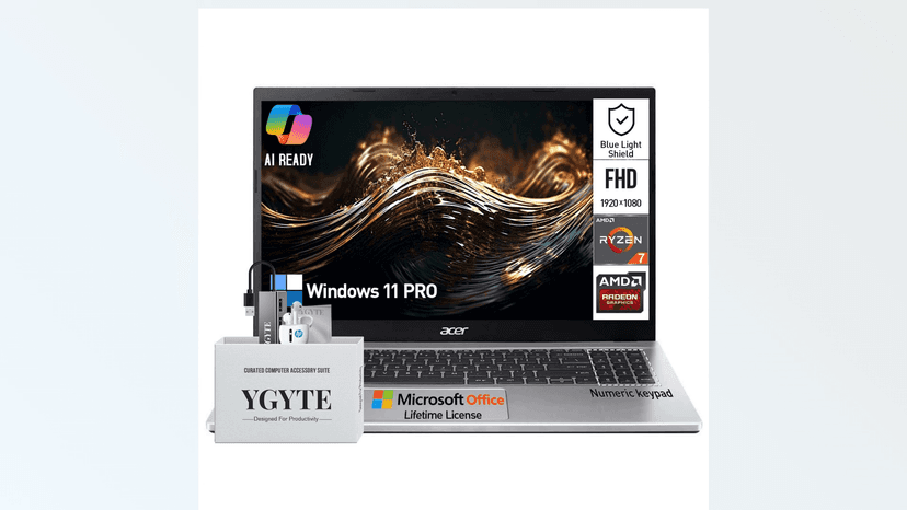 acer Aspire 3 15.6 Laptop Computer, 15 Inch FHD College Students Business Laptop PC, AMD Ryzen 7, 32GB RAM 1TB SSD+512GB Docking Set, Windows 11 Pro Lifetime Office,Ethernet Port,10-Key