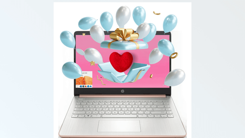 HP Essential Laptop, 14" HD Display, Intel Celeron N4120, 16GB RAM, 64GB eMMC, Webcam, HDMI, Wi-Fi, RJ-45, 1 Year Office 365, Windows 11 Home, Rose Gold