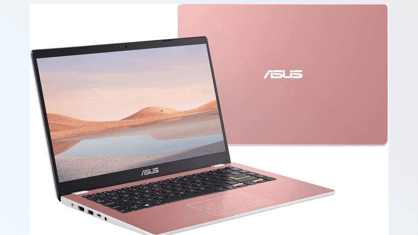 ASUS 2022 14" Thin Light Business Student Laptop Computer, Intel Celeron N4020 Processor, 4GB DDR4 RAM, 320 GB Storage, 12Hours Battery, Webcam, Zoom Meeting, Win11 + 1 Year Office 365, Rose Gold