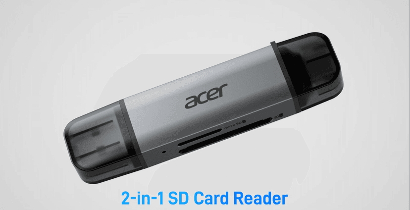 acer SD Card Reader USB C, Dual Slots USB 3.0 Type C to Micro SD Card Adapter, Memory Card Reader for MicroSD, SDHC, SDXC, Compatible with Laptop, PC, iPhone16/15, MacBook Pro/Air, iPad Pro, Android