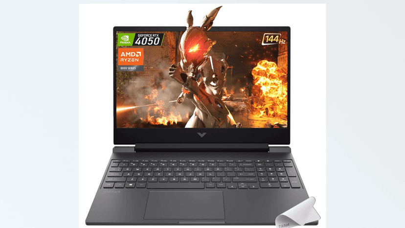 HP Victus Gaming Laptop, 15.6-inch FHD IPS 144Hz, AMD Ryzen 5-8645HS, NVIDIA GeForce RTX 4050, Wi-Fi 6, Backlit KB, Win11 Home, w/Mouse Pad (16GB RAM |1TB PCIe SSD)