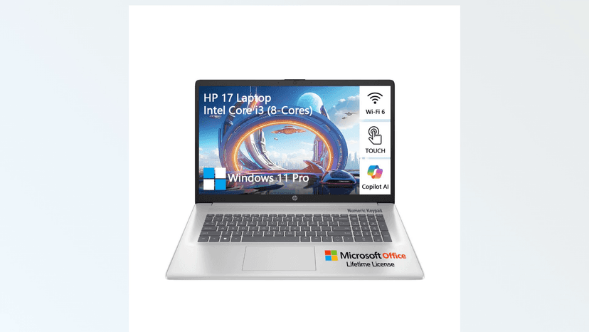 HP 2025 17 Inch Touchscreen Laptop Computer, 17.3 HD+ Touch Screen, Intel Core i3 (8-Cores), 32GB RAM 1TB SSD+128GB UFS, Windows 11 Pro Lifetime Office, Number Pad UBS-C
