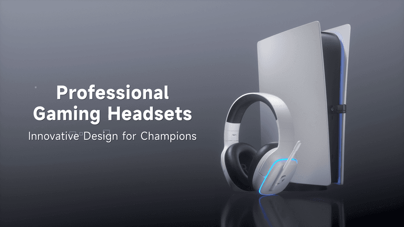 2.4GHz Wireless Gaming Headsets for PS5, PS4, PC, Switch - Bluetooth 5.3 Gaming Headphones with Noise Canceling Mic, 7.1 Surround Sound, 70H Battery, Blue Lighting - White