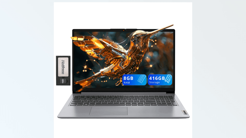 Lenovo Ideapad 1 15.6" HD Anti-Glare Laptop, Intel Celeron N4500, 8GB RAM, 416GB Storage(256GB SSD+160GB Docking Station Set), Intel UHD Graphics, Num Pad, Webcam, Win 11s, Grey