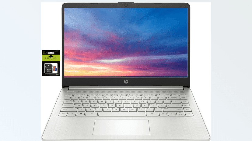 HP 14" Laptop Stream Ultral Light for Students and Business, Quad-core Intel Celeron Processor, 16GB RAM, 256GB Storage (128GB eMMC+128GB Ghost Manta SD Card), 1 Year Office 365, HDMI, Win 11