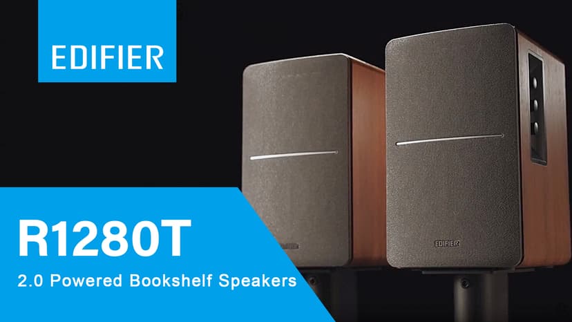 Edifier R1280T Powered Bookshelf Speakers - 2.0 Active Near Field Studio Monitor Speaker - Wooden Enclosure - 42 Watts RMS Power