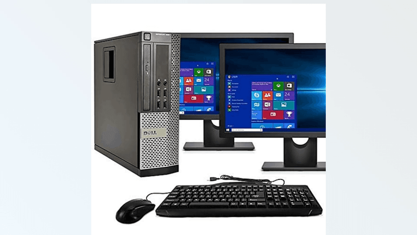 Dell Desktop Computer, Quad Core i5 3.1GHz, 8GB Ram, 500GB, Dual 22inch LCD, DVD, Wi-Fi, Keyboard, Mouse, Bluetooth, Windows 10 Pro Compatible OptiPlex 790 (Renewed)