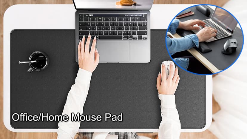 Large Gaming Mouse Pad, 31.5x15.7 inch Large Extended Computer Keyboard Mouse Mat, Water Resist Non-Slip Mousepad Rubber Base Long XXL Desk Mouse Pad for Work & Gaming, Office & Home, Black