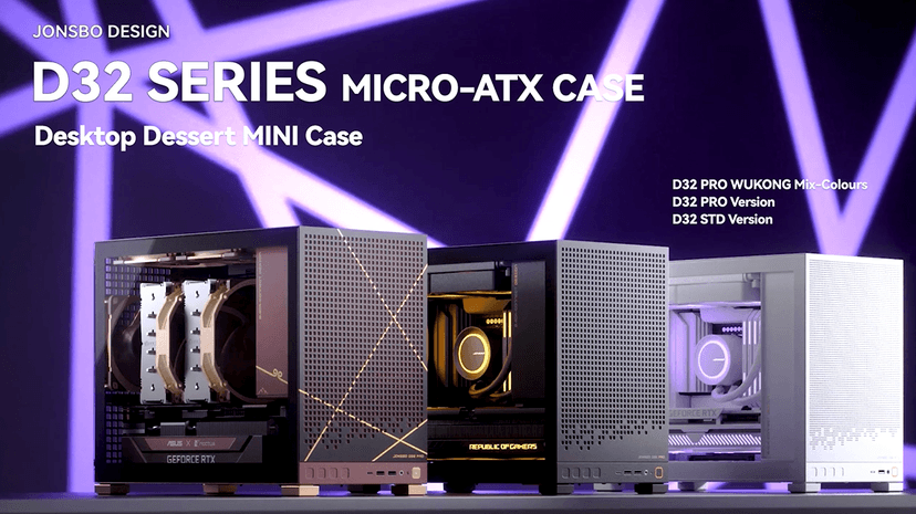 JONSBO D32 STD Micro-ATX PC Case,High Compatibility Mini Desktop Case, Support MATX Back-Connect/BTF MB,365mm GPU/240AIO/163mm Air Cooler, ATX/SFX-L/SFX PSU, USB3.2 PC Gaming Case,Black