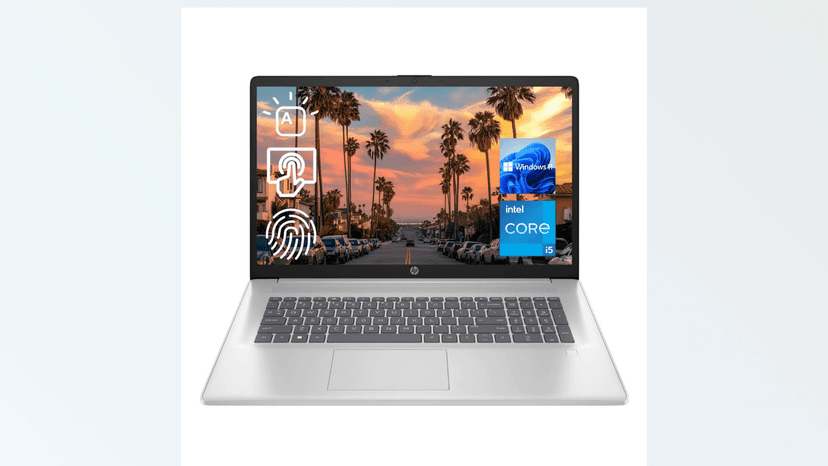 HP 17t Laptop, 17.3" HD+ Touchscreen, Intel Core i5-1135G7 Processor 2.4GHz to 4.2GHz, 16GB RAM, 512GB PCIe SSD, Webcam, Wi-Fi 6, Backlit Keyboard, Windows 11 Home, Silver