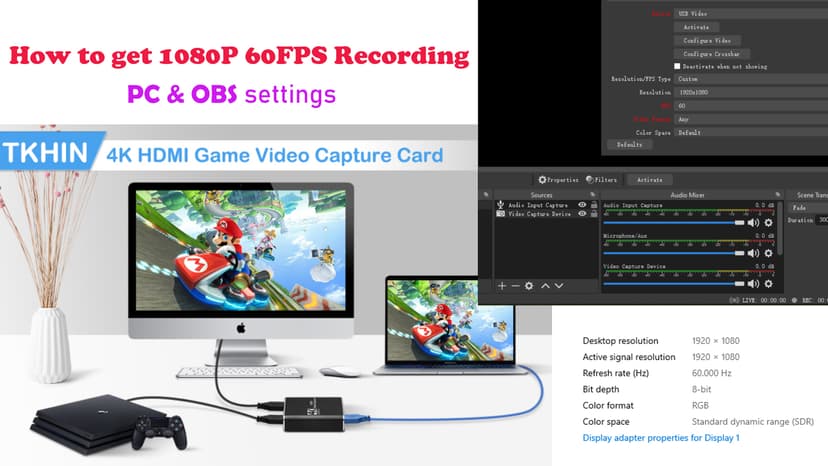 Capture Card, Audio Video Capture Card with Microphone 4K HDMI Loop-Out, 1080p 60fps Video Recorder for Gaming/Live Streaming/Video Conference, Works for Nintendo Switch/PS4/OBS/Camera/PC
