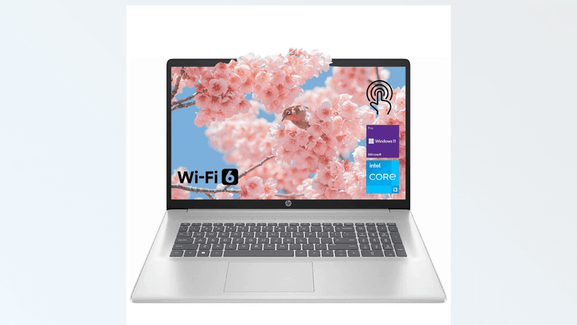 HP High-Performance 17.3" Laptop, 17.3" HD+ Touchscreen, 8-Cores Intel i3-N305, 32GB RAM, 128GB eMMC + 1TB PCIe SSD, Webcam, HDMI, Numeric Keypad, Wi-Fi 6, Windows 11 Pro, Silver