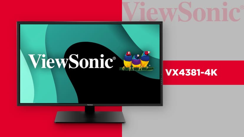 ViewSonic VX4381-4K 43 Inch Ultra HD MVA 4K Monitor Widescreen with HDR10 Support, Eye Care, HDMI, USB, DisplayPort for Home and Office, Black