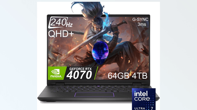 Alienware M16 R2 AI Gaming Laptop (16" 240Hz QHD+ 2K Display, Intel Core Ultra 7 155H, 64GB RAM, 4TB SSD, NVIDIA GeForce RTX 4070 8GB) RGB Backlit Keyboard, FHD IR Camera, WiFi 7, Win 11 Home