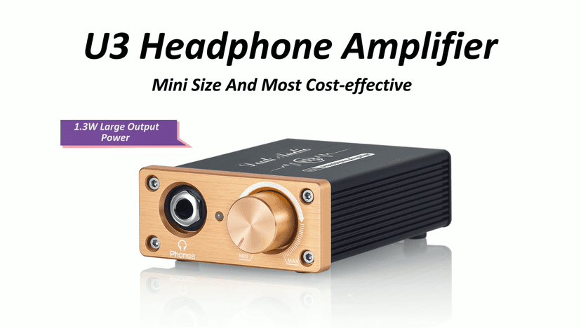 Douk Audio U3 Headphone Amps, Mini Hi-Fi Amplifier for Home Desktop PC 6.35mm / 3.5mm Headsets, Class A, RCA Input, DC 5V