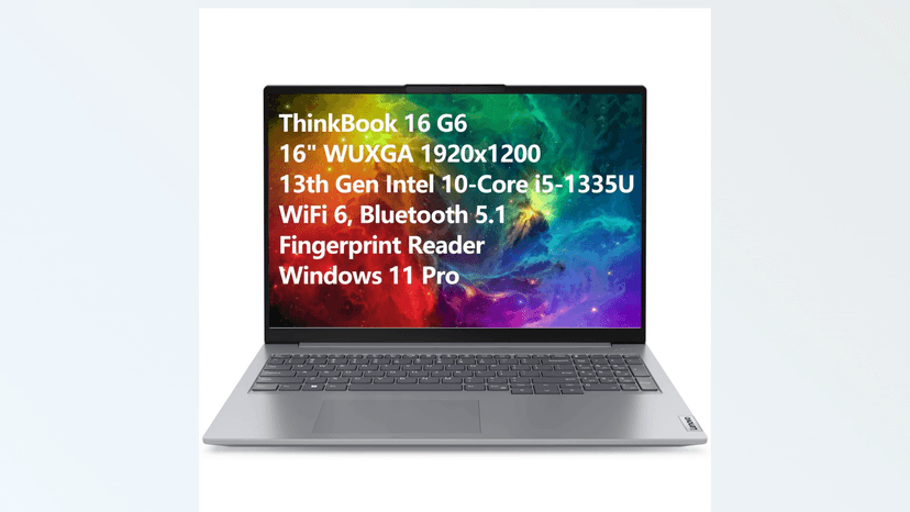 Lenovo ThinkBook 16 G6 16" FHD+ Laptop Computer, 13th Gen Intel 10-Core i5-1335U (Beat i7-1270P), 16GB DDR5 RAM, 512GB PCIe SSD, WiFi 6, Bluetooth 5.1, Fingerprint Reader, Windows 11 Pro, Tilsiy Cable