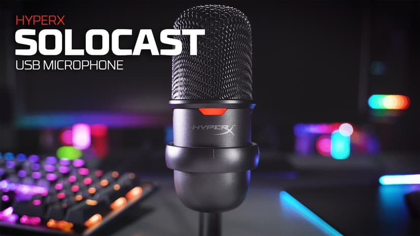HyperX SoloCast – USB Condenser Gaming Microphone, for PC, PS4, PS5 and Mac, Tap-to-Mute Sensor, Cardioid Polar Pattern, great for Streaming, Podcasts, Twitch, YouTube, Discord,Black