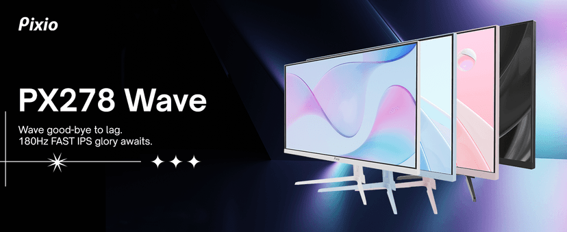 Pixio PX278 Wave Blue 27 inch 180Hz Refresh Rate FHD 1440p Resolution Fast IPS Panel 1ms GTG Response Time Blue Gaming Monitor with FreeSync