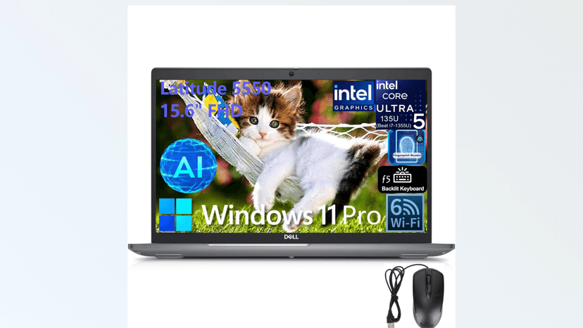 Dell Latitude 5550 15 15.6" FHD Business AI Laptop Computer, Intel Ultra 5 135U (Beat i7-1355U), 64GB DDR5 RAM, 1TB SSD, WiFi 6, Bluetooth 5.3, Backlit Keyboard, Fingerprint Reader, Windows 11 Pro