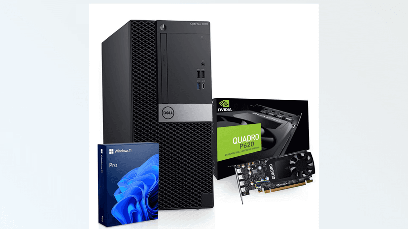 Dell Workstation Desktop Computer - Editing/Design | Nvidia Quadro P620 2GB | Intel i7-9700 | 32GB RAM, 1TB SSD + 4TB HDD | Wi-Fi 5G + BT | Windows 11 Pro (Renewed)