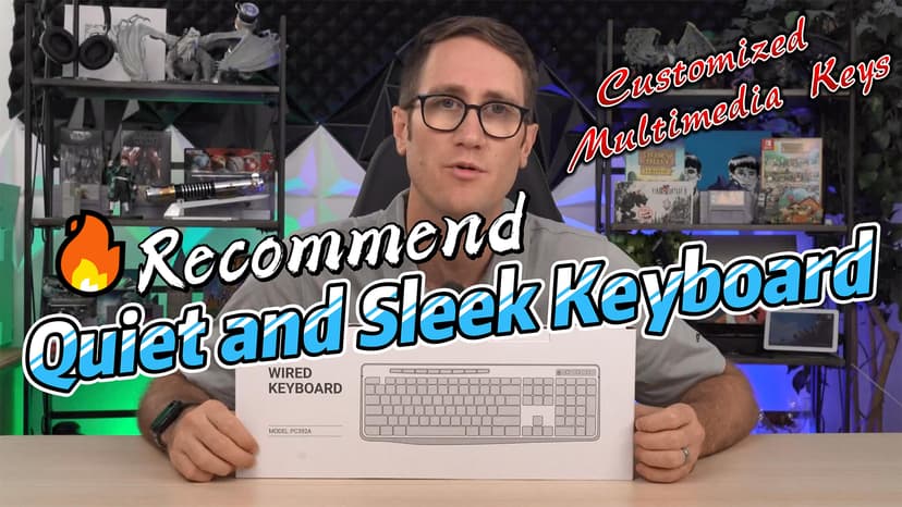 Wired Keyboard,Quiet Keyboard,Multimedia Usb Computer Keyboard,Silent Keyboardwith Low Profile Chiclet Keys,Large Number Pad,Spill-Resistant,Anti-Wear Letters,Full Size Keyboardfor Laptop,Desktop
