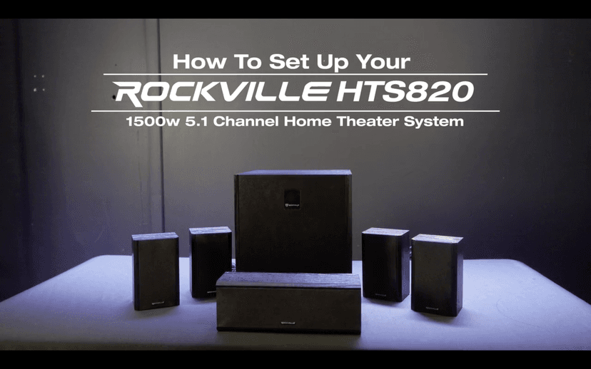 Rockville HTS820 1500W 5.1 Channel Home Theater System with 8" Subwoofer, Bluetooth, USB, Includes Remote and Speaker Mounts - Perfect for Movies, Music, Karaoke