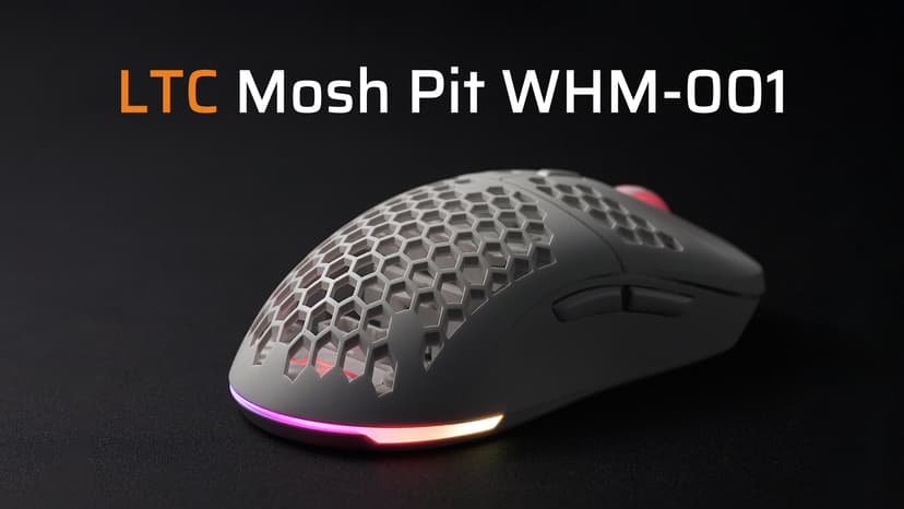 LTC WHM-001 Mosh Pit Wireless Gaming Mouse, 10,000 DPI 2.4Ghz/ Wired RGB Ambidextrous Mice w/Lightweight Honeycomb Shell, Ergonomic Shape for Right or Left Hand Use, for PC/Mac/Laptop, White