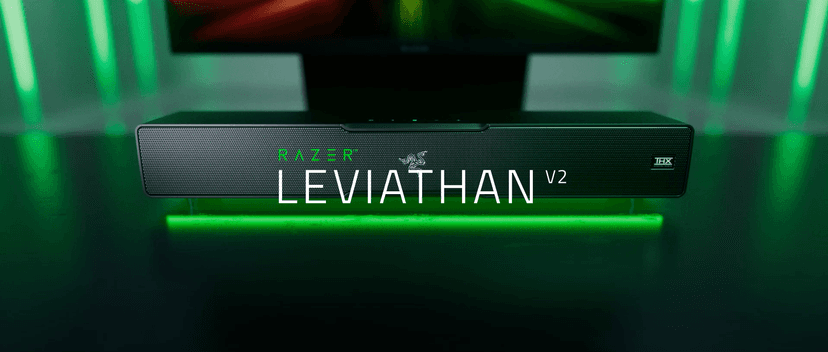 Razer Leviathan V2: Multi-Driver PC Gaming Soundbar with Subwoofer - THX Spatial Audio - Compact Design - Chroma RGB - Bluetooth 5.2 - for Desktop/Laptop, Smartphones, Tablets & Nintendo Switch