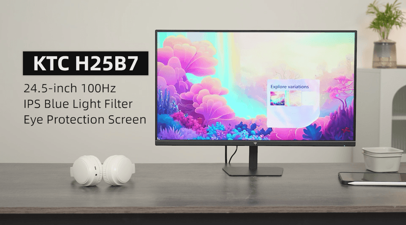 24.5 Inch 100Hz IPS Computer Monitor - FHD(1920 x 1080P), Anti-Blue Light Screen, 126% sRGB, 16.7M, Support FreeSync and GSync, PC Monitor for Casual Gaming and Working